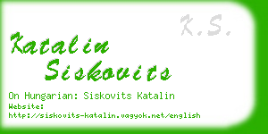 katalin siskovits business card